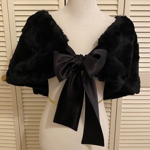 100% Rabbit Fur Wrap (Black)